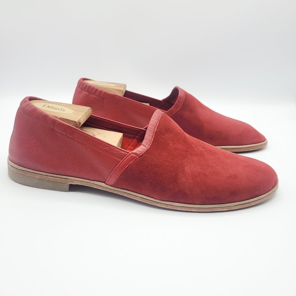 Steve Madden Men's Vanndam Red Suede Leather Slip On Loafers Size 11